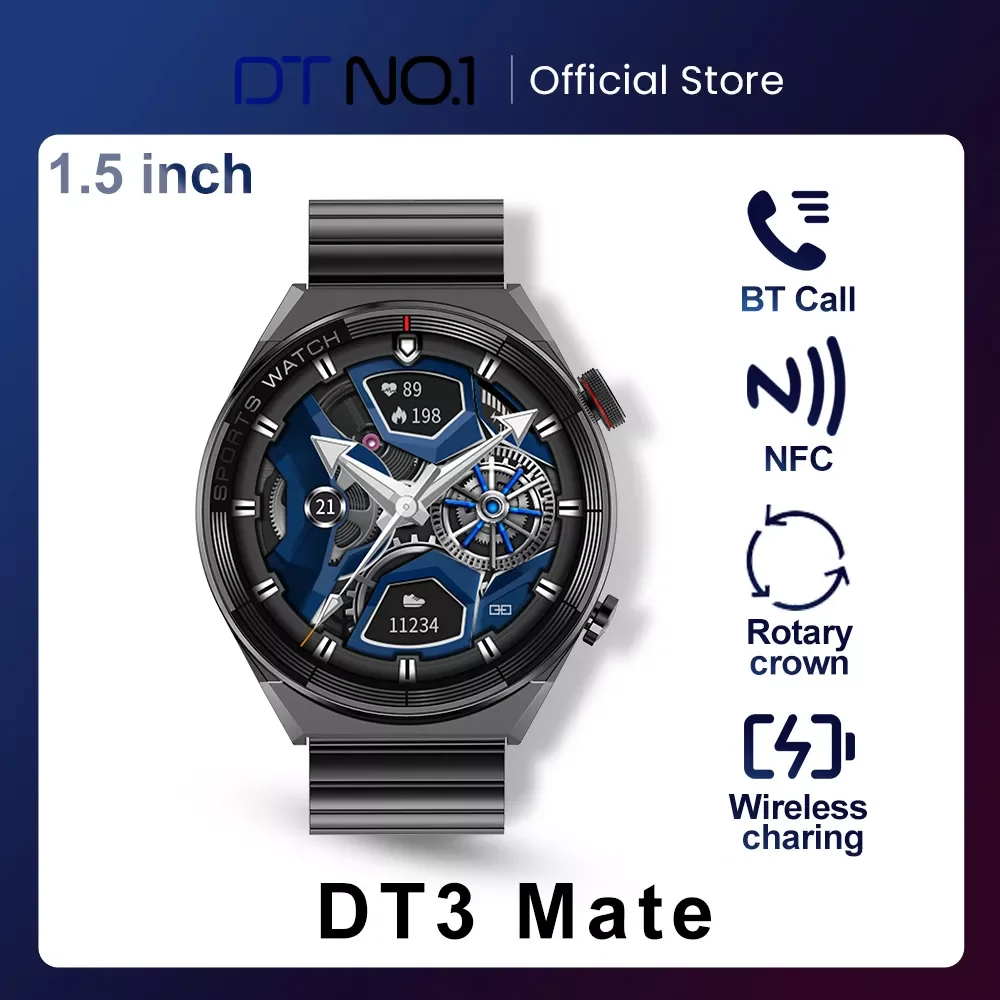 Смарт-часы мужские DT3 Mate NFC, сенсорный экран 1,5 дюйма 
Смарт-часы мужские DT3 Mate NFC, сенсорный экран 1,5 дюйма