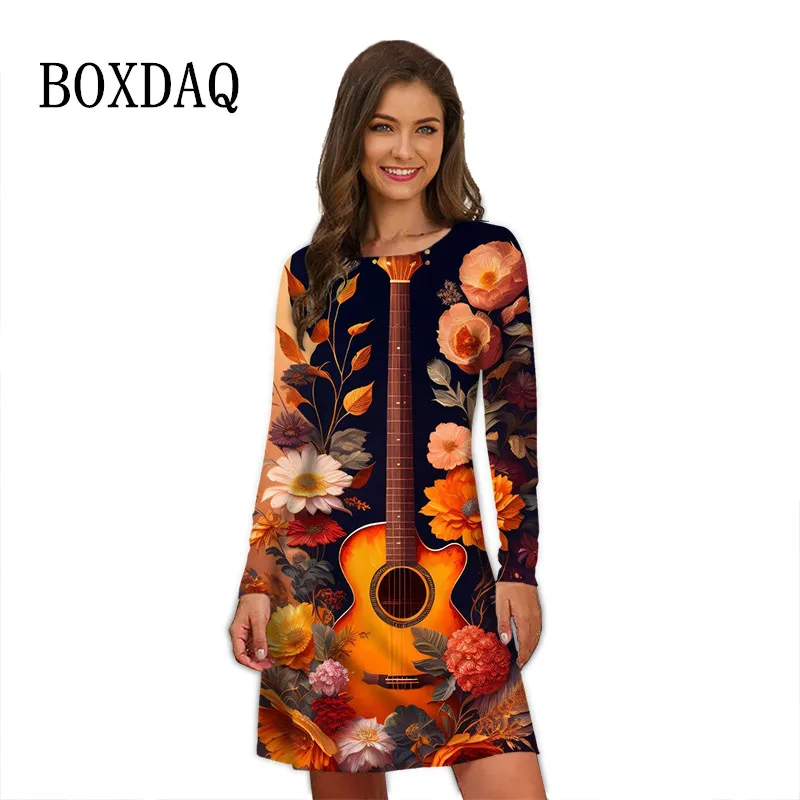 Sax Violin 3D Flower Printed Dress Autumn 2023 Fashion Long Sleeve Punk Retro Dress Guitar Violin Vintage Women Hip Hop Dresses
Sax Violin 3D Flower Printed Dress Autumn 2023 Fashion Long Sleeve Punk Retro Dress Guitar Violin Vintage Women Hip Hop Dresses