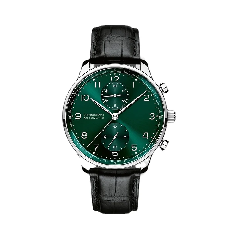 Mens Sport Watch Black Leather Automatic Mechanical Watches Green Dial Universal
Mens Sport Watch Black Leather Automatic Mechanical Watches Green Dial Universal