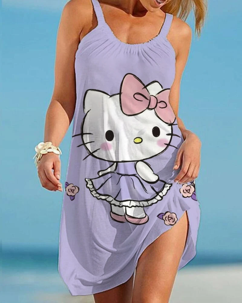 Summer Elegant Clothing Hello Kitty Dress Fashion Casual Sexy Women Beach Dress Mini Skirt Dress Sleeveless Floral Nightdress
Summer Elegant Clothing Hello Kitty Dress Fashion Casual Sexy Women Beach Dress Mini Skirt Dress Sleeveless Floral Nightdress