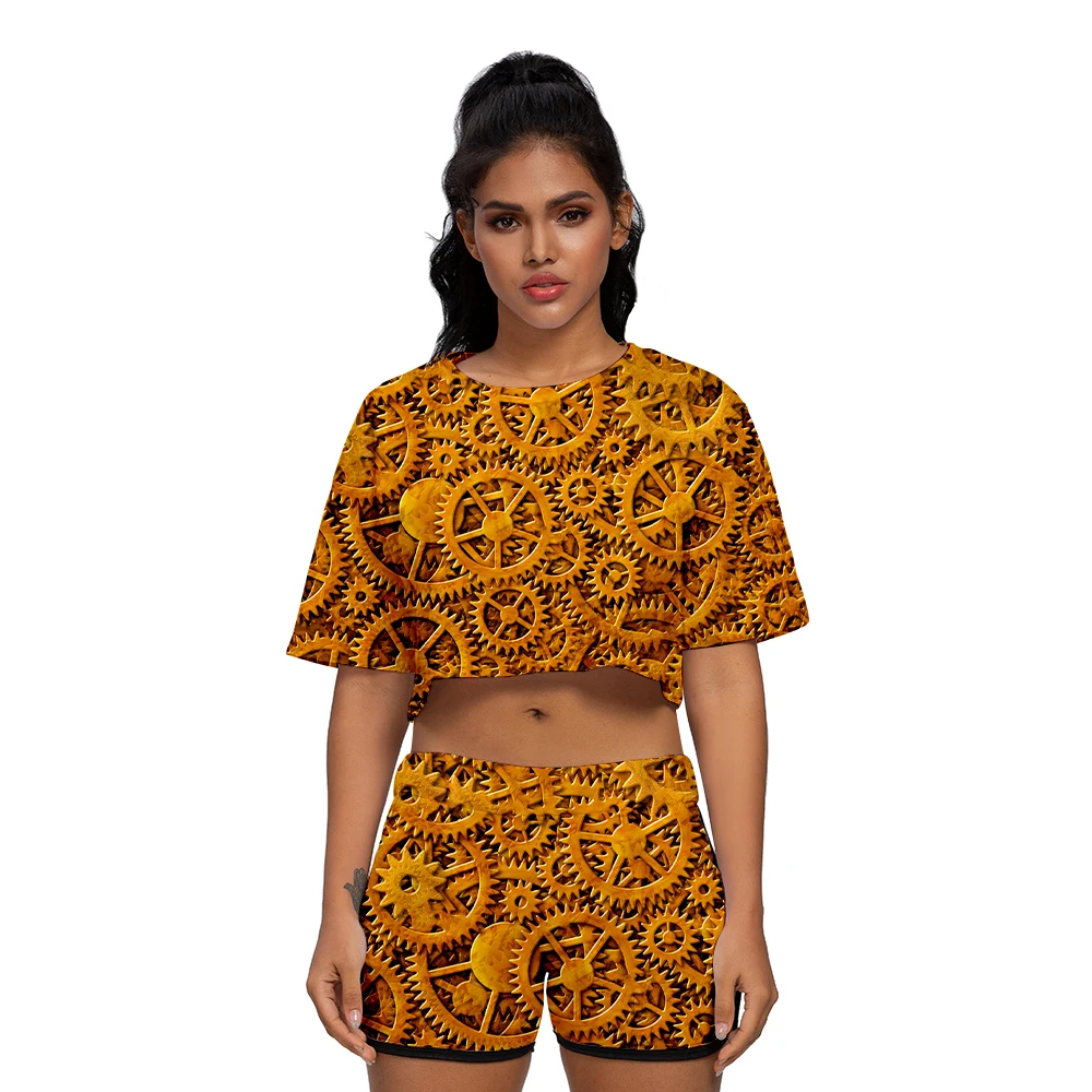 Short Sleeve Shorts For Women Gear Print Miss Robot Casual Yoga Home Running Sports шорты футболка Navel Summer Suit
Short Sleeve Shorts For Women Gear Print Miss Robot Casual Yoga Home Running Sports шорты футболка Navel Summer Suit