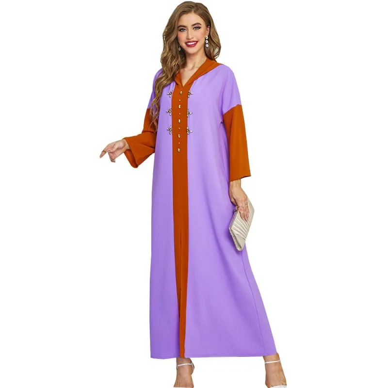 Abayas Muslim Hijab Dress Women Hooded Full Sleeve Loose Robes Fashion Patchwork Diamond Elegant Chic Muslim Maxi Dress Vestidos
Abayas Muslim Hijab Dress Women Hooded Full Sleeve Loose Robes Fashion Patchwork Diamond Elegant Chic Muslim Maxi Dress Vestidos