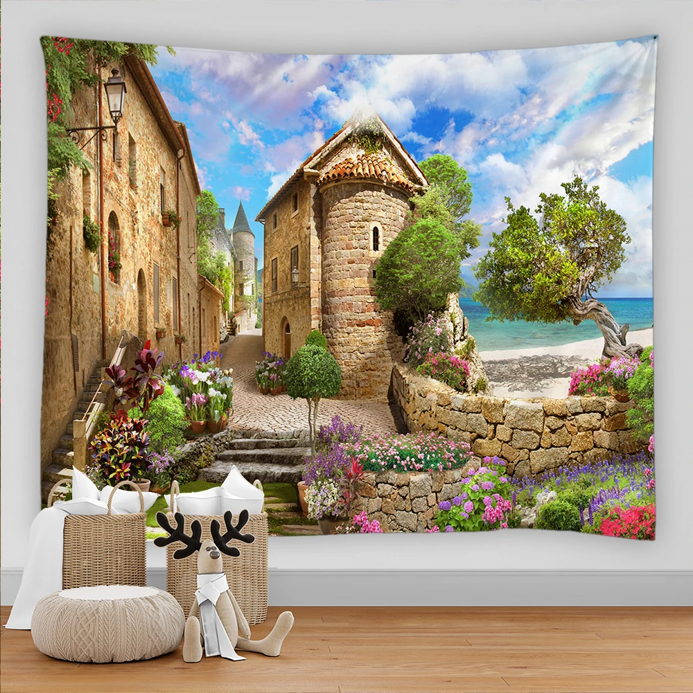 Beach Seascape Tapestry Ancient Architecture Green Flower Nature Scenery Tapestries Bedroom Living Room Home Decor Wall Hanging
Beach Seascape Tapestry Ancient Architecture Green Flower Nature Scenery Tapestries Bedroom Living Room Home Decor Wall Hanging