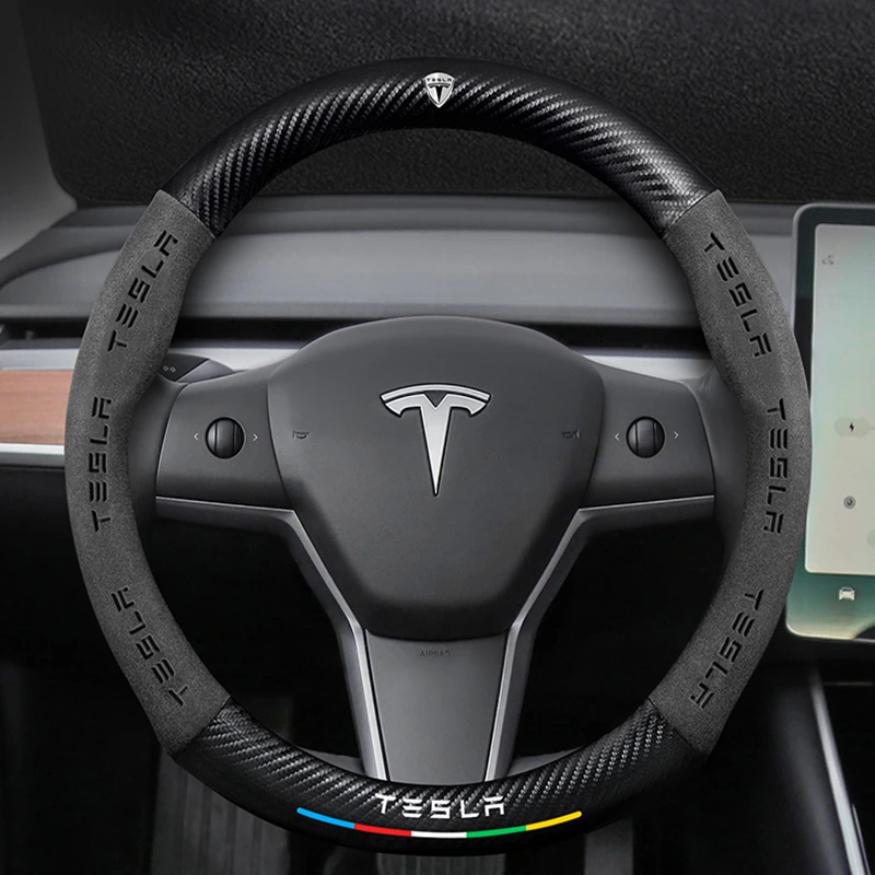 Suitable For Tesla Model 3/X/Y/S Dedicated Car Carbon Fiber Leather Suede Steering Wheel Diameter 38cm Car Interior Supplies
Suitable For Tesla Model 3/X/Y/S Dedicated Car Carbon Fiber Leather Suede Steering Wheel Diameter 38cm Car Interior Supplies