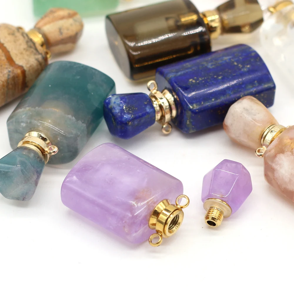 Natural Stone Gemstone Pendant Perfume Bottle Handmade Crafts Essential Oil Diffuser Making DIY Necklace Jewelry Gift for Women
Natural Stone Gemstone Pendant Perfume Bottle Handmade Crafts Essential Oil Diffuser Making DIY Necklace Jewelry Gift for Women