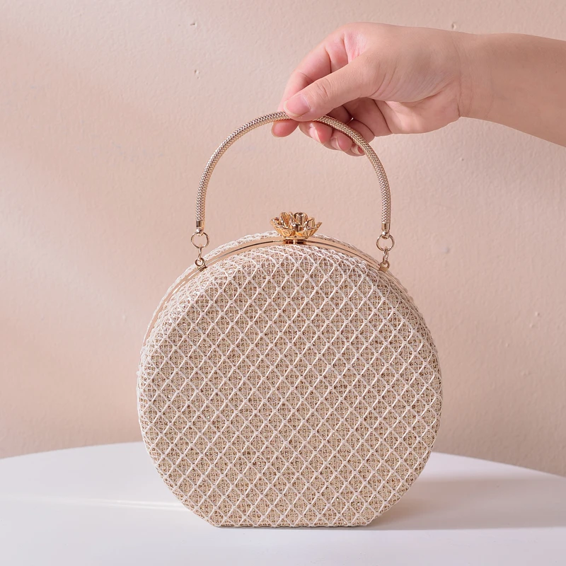 Роскошная винтажная круглая Свадебная сумка для женщин модная новинка 2022