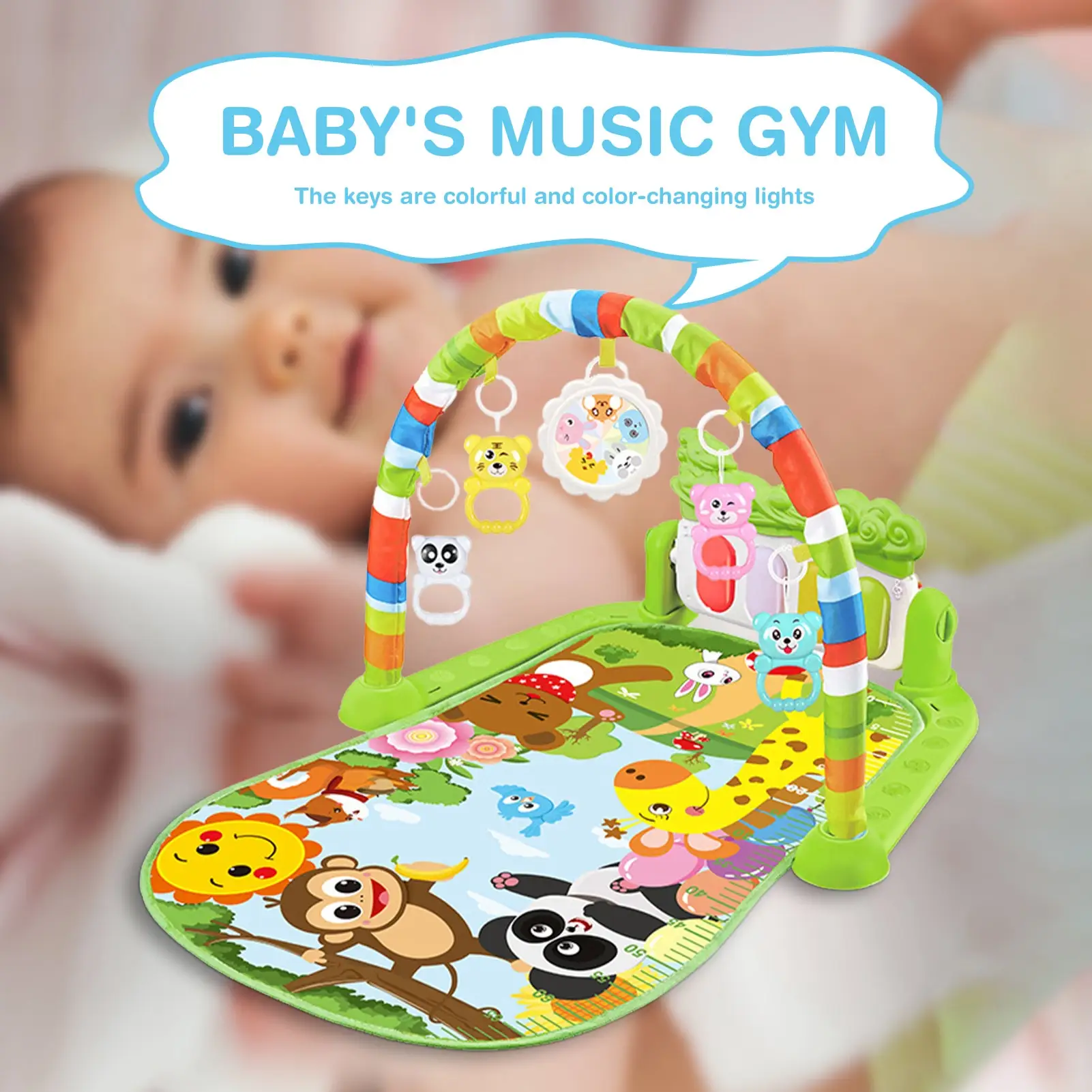 Baby Play Mat Fitness Frame Foot Piano With Light Music Pendant Baby Play Blanket Baby Toys With Musical Nursery Rhymes
Baby Play Mat Fitness Frame Foot Piano With Light Music Pendant Baby Play Blanket Baby Toys With Musical Nursery Rhymes