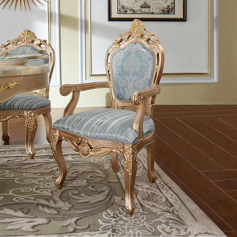 

Мебель французская Лиза, обеденный стул из цельной древесины в европейском стиле, Неоклассическое ретро кресло со спинкой, высококлассный ...