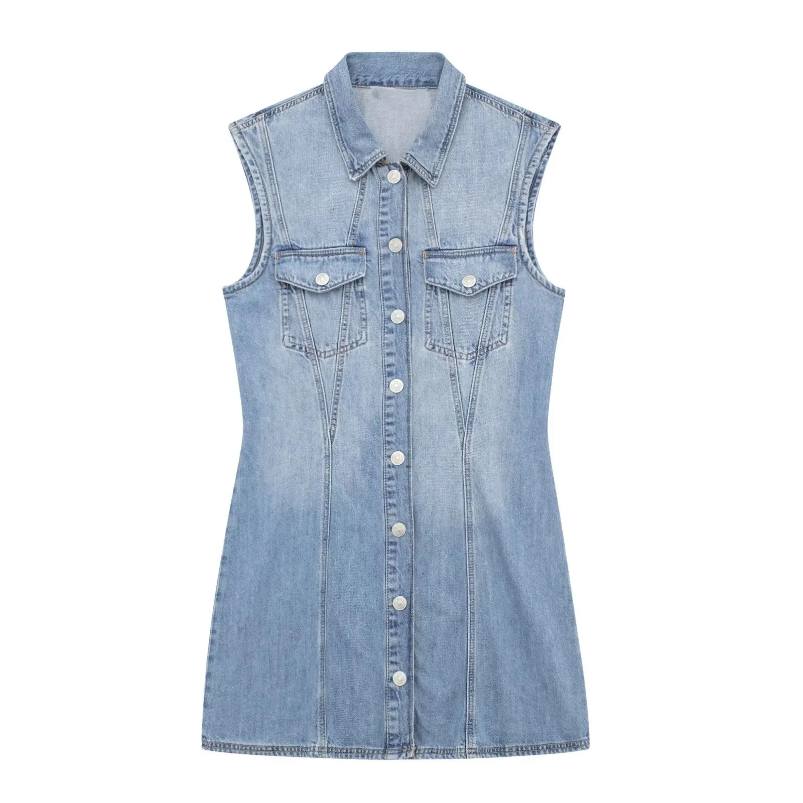 Jyate Women New Denim Sleeveless Slim Dress Fashion Lapel Single Breasted Denim Vest Dresses Vintage Mini Dress Y2K Streetwear
Jyate Women New Denim Sleeveless Slim Dress Fashion Lapel Single Breasted Denim Vest Dresses Vintage Mini Dress Y2K Streetwear