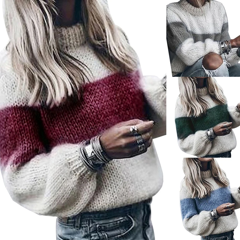 Casual Women Thin Autumn Winter O Neck Color Block Patchwork Loose Knitted Sweater Polyester Women's Clothing
Casual Women Thin Autumn Winter O Neck Color Block Patchwork Loose Knitted Sweater Polyester Women's Clothing