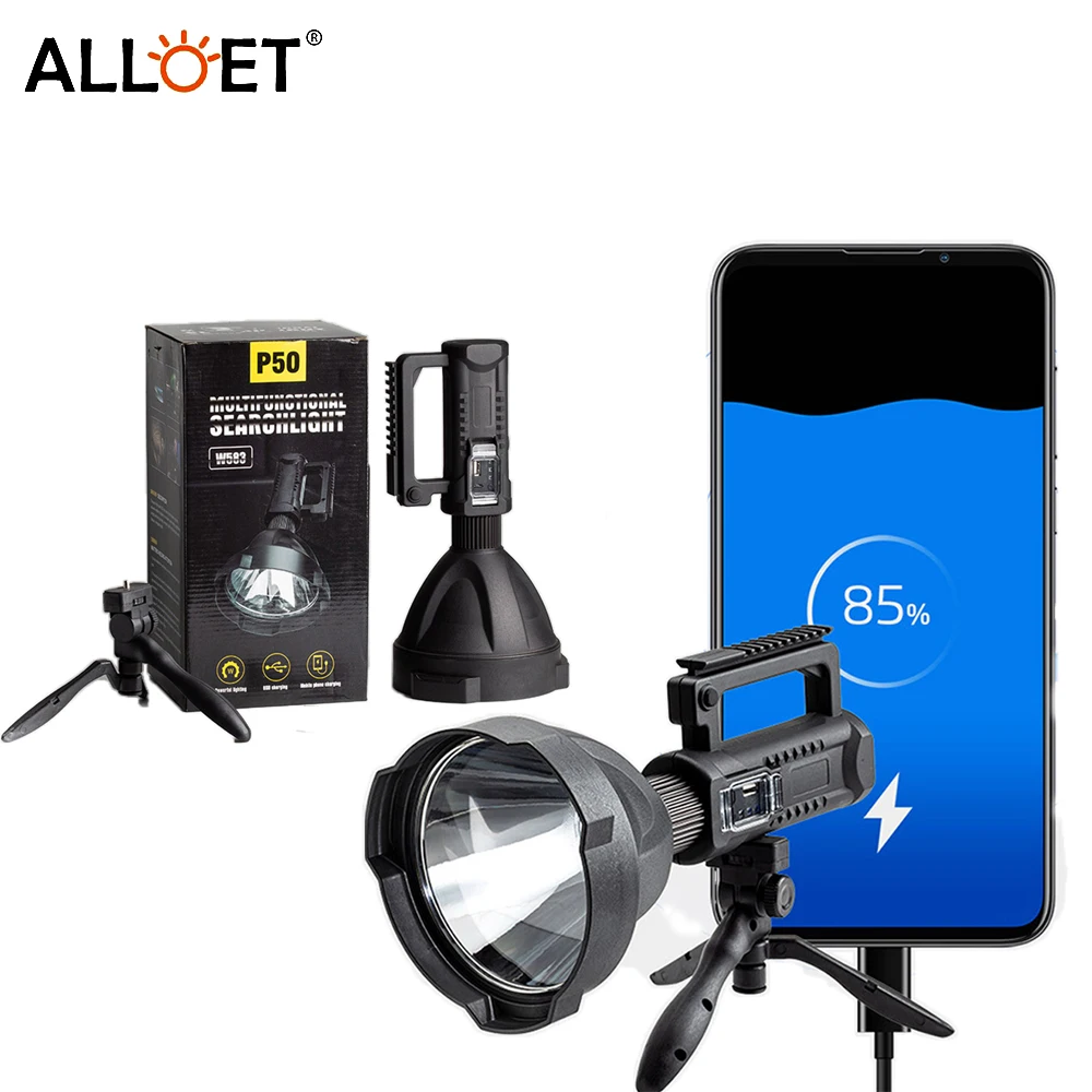 Powerful Handheld Searchlight USB Rechargeable Portable Camping Lamp Waterproof 10W 4 Modes Phone Bracket for Outdoor Hunting
Powerful Handheld Searchlight USB Rechargeable Portable Camping Lamp Waterproof 10W 4 Modes Phone Bracket for Outdoor Hunting