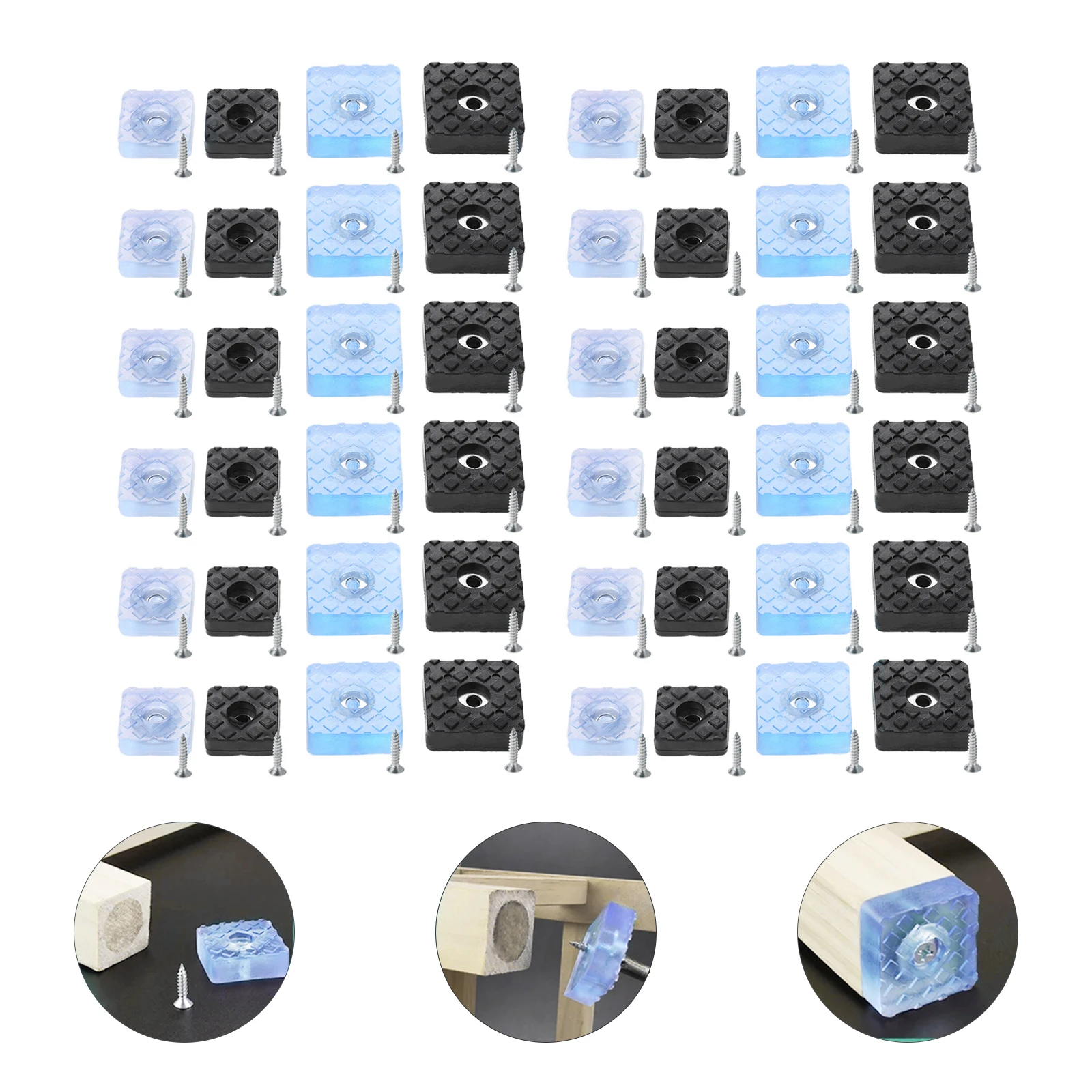 12pcs/lot Furniture Leg Protect Pad w/screw PVC 22mm/30mm Square Mount Bottom Anti-slip Clear/Black Chair Table Feet Sofa Cover
12pcs/lot Furniture Leg Protect Pad w/screw PVC 22mm/30mm Square Mount Bottom Anti-slip Clear/Black Chair Table Feet Sofa Cover