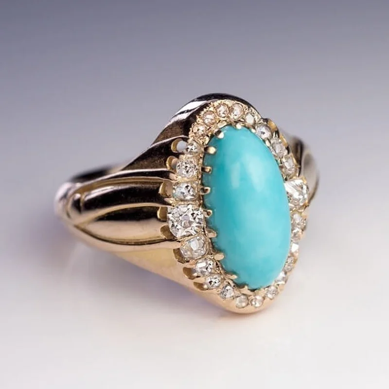 Elegant Oval Blue stone Rings Exquisite Fashion Gold Color Inlaid White Zircon Stones Party Ring Trendy Jewelry
Elegant Oval Blue stone Rings Exquisite Fashion Gold Color Inlaid White Zircon Stones Party Ring Trendy Jewelry