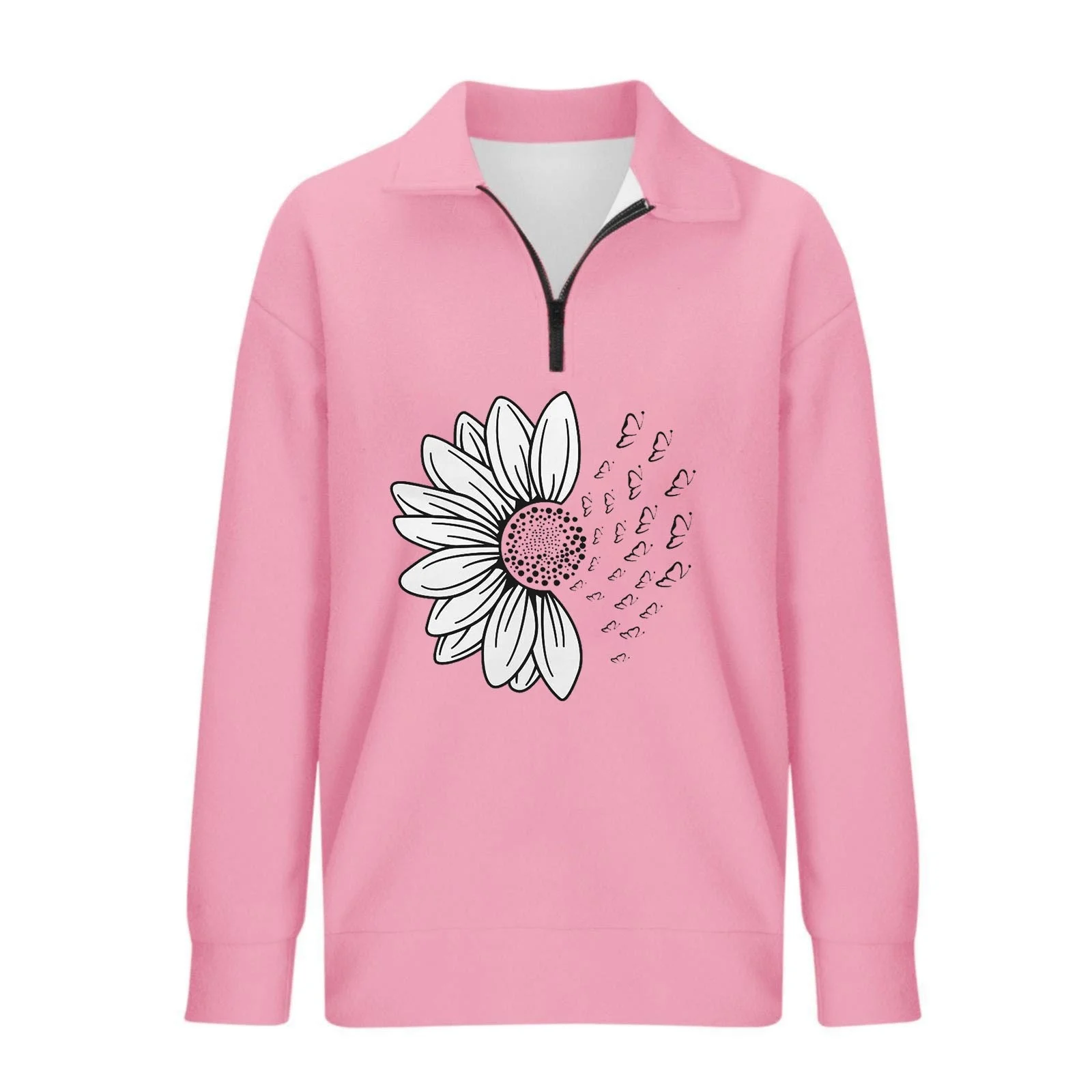 Cute Tunic Womens Oversized Hoodie Sunflower Print Half Zip Pullover Long Sleeved Hoodie Sweatshirt Stripe Womens Light Jacket
Cute Tunic Womens Oversized Hoodie Sunflower Print Half Zip Pullover Long Sleeved Hoodie Sweatshirt Stripe Womens Light Jacket
