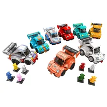 Mini Cute Bear Racing Car Block DIY Speed Racer Color Model Building Brick Toy For Children