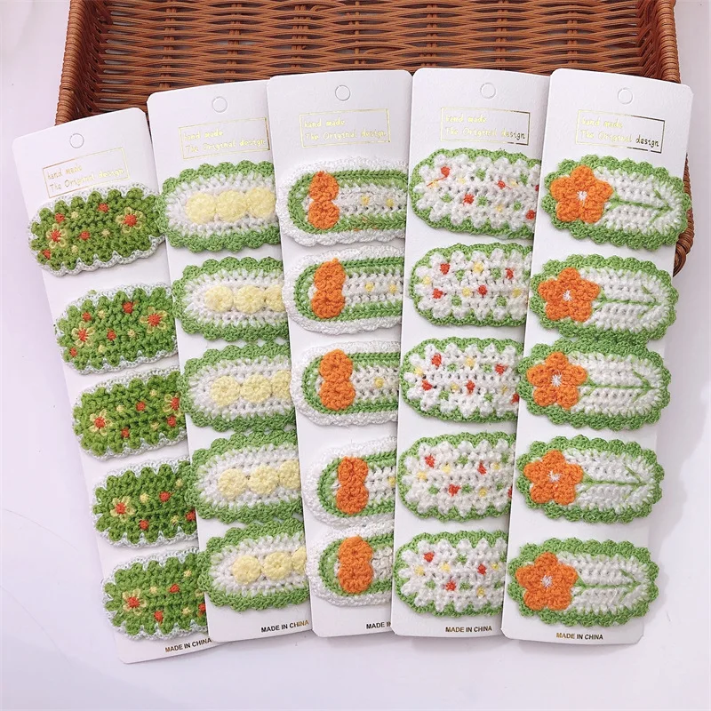 5 Pcs Korean Children's Simple Cute Green Wool Knitting Flower BB Clip Headdress Sweet Girl Princess Hairpins Hair Accessories
5 Pcs Korean Children's Simple Cute Green Wool Knitting Flower BB Clip Headdress Sweet Girl Princess Hairpins Hair Accessories