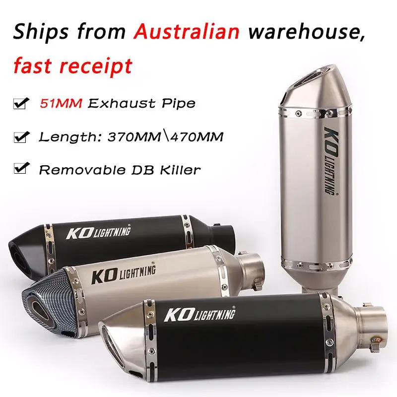 51MM Universal Motorcycle Exhaust Pipe Escape Muffler With Removable DB Killer Silencer For Dirt Street Bike ATV
51MM Universal Motorcycle Exhaust Pipe Escape Muffler With Removable DB Killer Silencer For Dirt Street Bike ATV