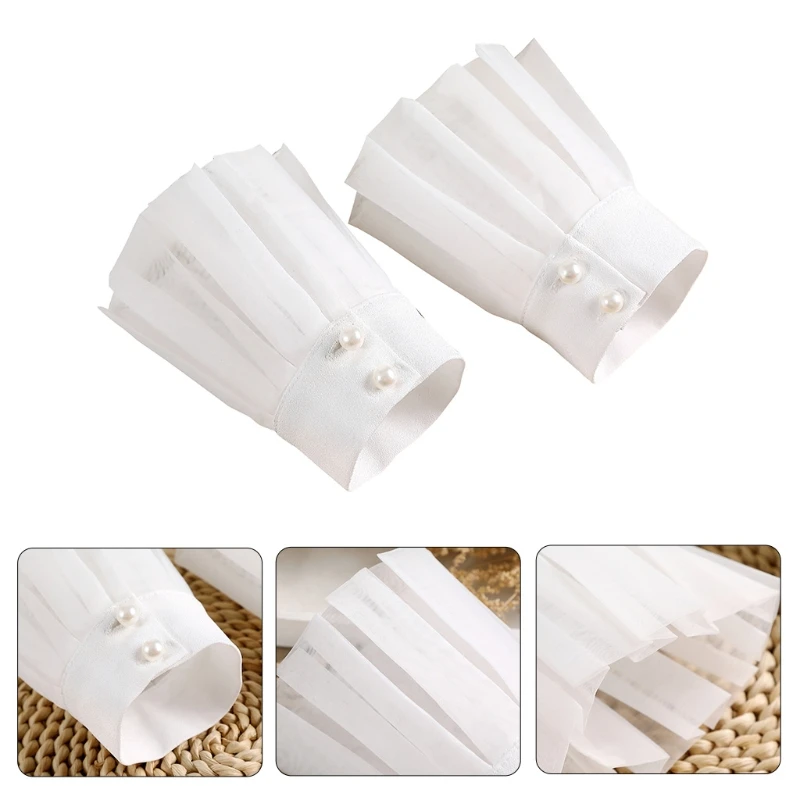 1 Pair Women Wrist Cuffs Solid Color Lace Pleated Horn Cuffs Detachable Shirt False Sleeves Detachable Sleeves For Women
1 Pair Women Wrist Cuffs Solid Color Lace Pleated Horn Cuffs Detachable Shirt False Sleeves Detachable Sleeves For Women