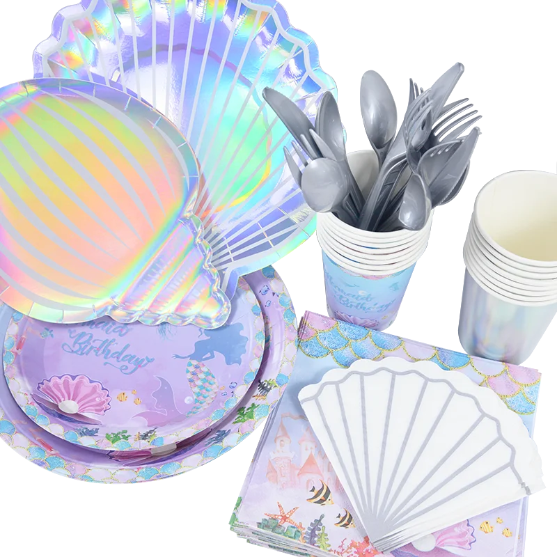 Mermaid Party Colorful Shell Disposable Tableware Little Mermaid Girls 1st Birthday Party Decor Summer Beach Under The Sea Party
Mermaid Party Colorful Shell Disposable Tableware Little Mermaid Girls 1st Birthday Party Decor Summer Beach Under The Sea Party