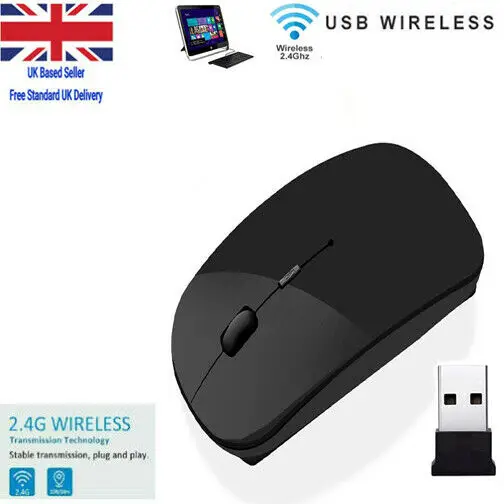 

2.4 GHz Wireless Cordless Mouse Mice Optical Scroll Black For PC Laptop Computer