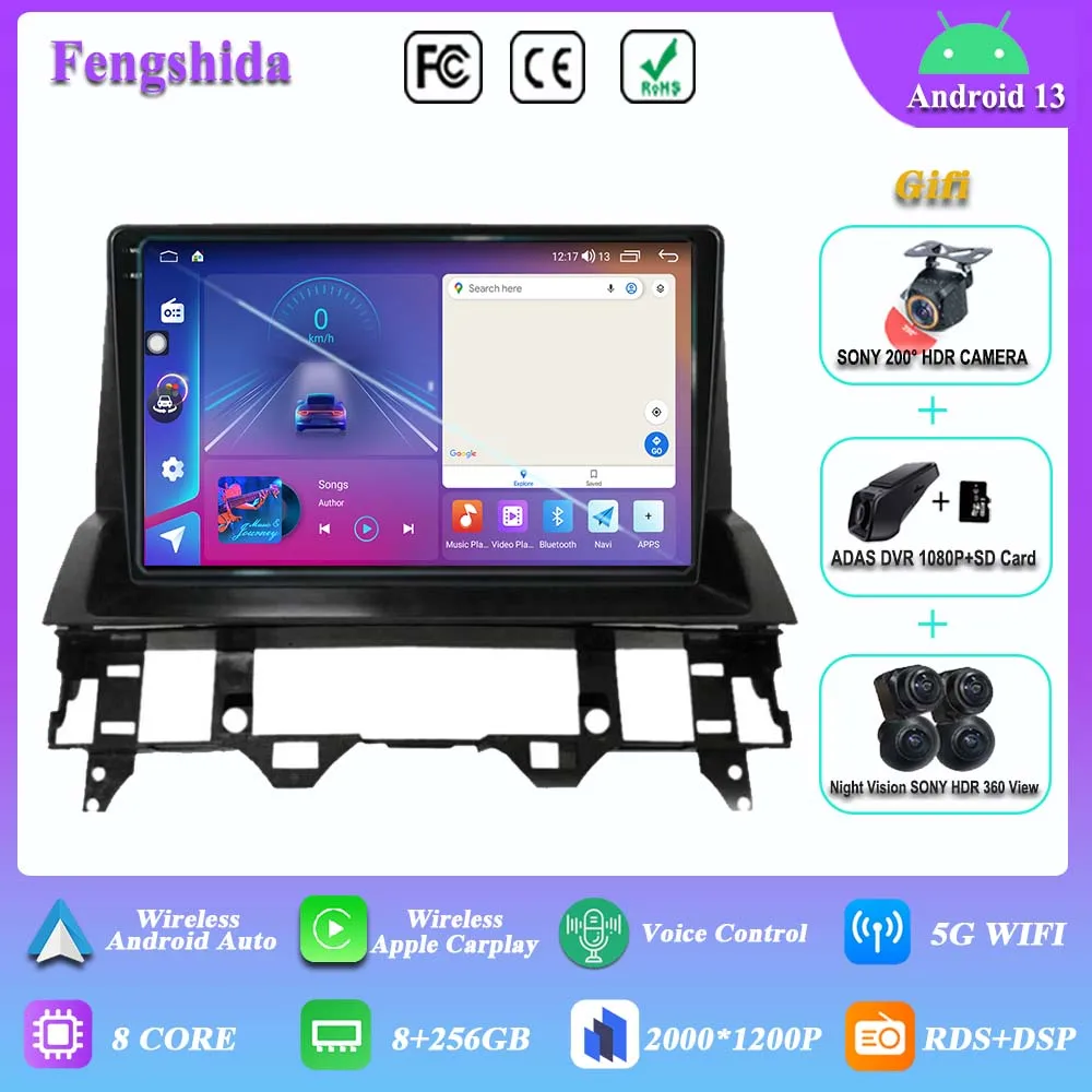 Android 13 For Mazda 6 2002-2008 Car Dvd Auto Radio GPS Navigation Stereo Head Unit Multimedia Player Head Unit 7862 CPU NO 2DIN
Android 13 For Mazda 6 2002-2008 Car Dvd Auto Radio GPS Navigation Stereo Head Unit Multimedia Player Head Unit 7862 CPU NO 2DIN