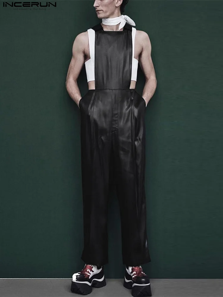 INCERUN Fashion Men Jumpsuits PU Leather Solid Color Suspenders Rompers Streetwear Joggers Casual Men Straight Overalls S-5XL
INCERUN Fashion Men Jumpsuits PU Leather Solid Color Suspenders Rompers Streetwear Joggers Casual Men Straight Overalls S-5XL