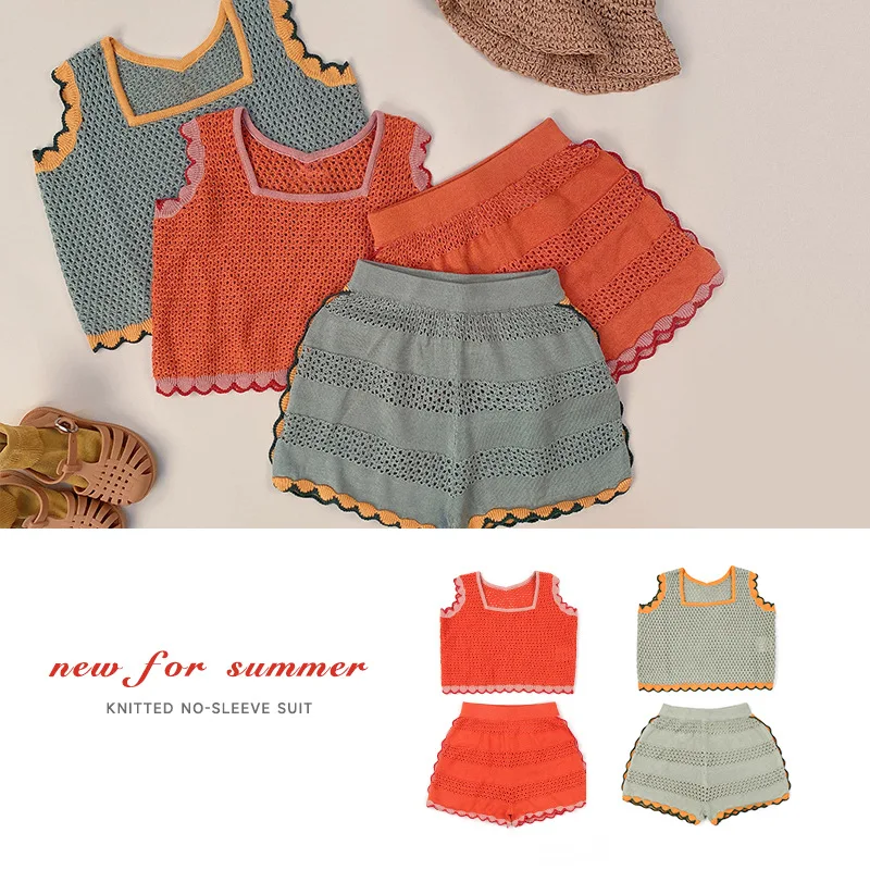 Children's Suits 2022 Summer New Baby Girls Ins Pastoral Style Thin Knitted Vest Shorts Two-piece Set
Children's Suits 2022 Summer New Baby Girls Ins Pastoral Style Thin Knitted Vest Shorts Two-piece Set