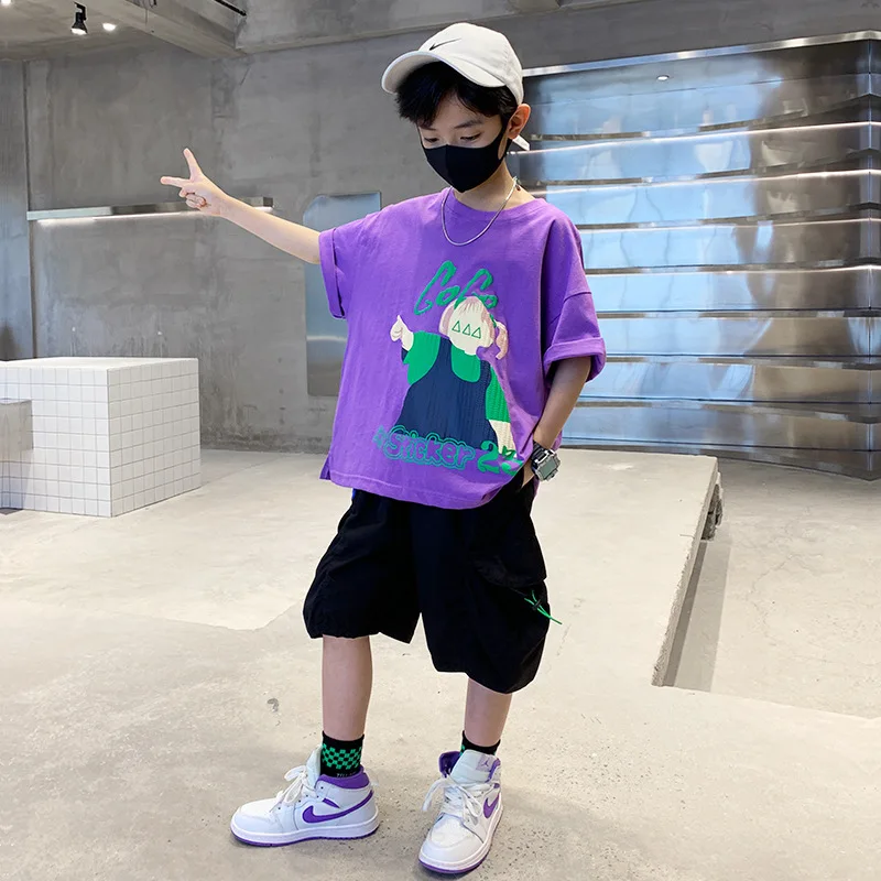 High Quality Boys Summer Charm Clothing Set 2022 New Casual O-Neck Letters T-shirt & Shorts 2PCS Suit Teenager Clothes 4-14Years
High Quality Boys Summer Charm Clothing Set 2022 New Casual O-Neck Letters T-shirt & Shorts 2PCS Suit Teenager Clothes 4-14Years