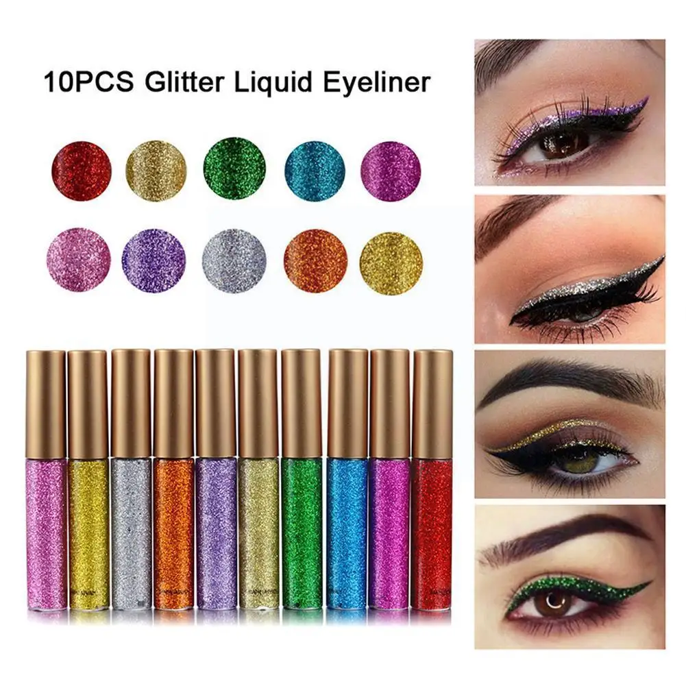 Handaiyan 10pcs/lot Glitter Liquid Eyeliner Sequin Pearlescent Eye Shimmer Eyeliner Makeup Liquid Waterproof Cosmetic R0r3
Handaiyan 10pcs/lot Glitter Liquid Eyeliner Sequin Pearlescent Eye Shimmer Eyeliner Makeup Liquid Waterproof Cosmetic R0r3
