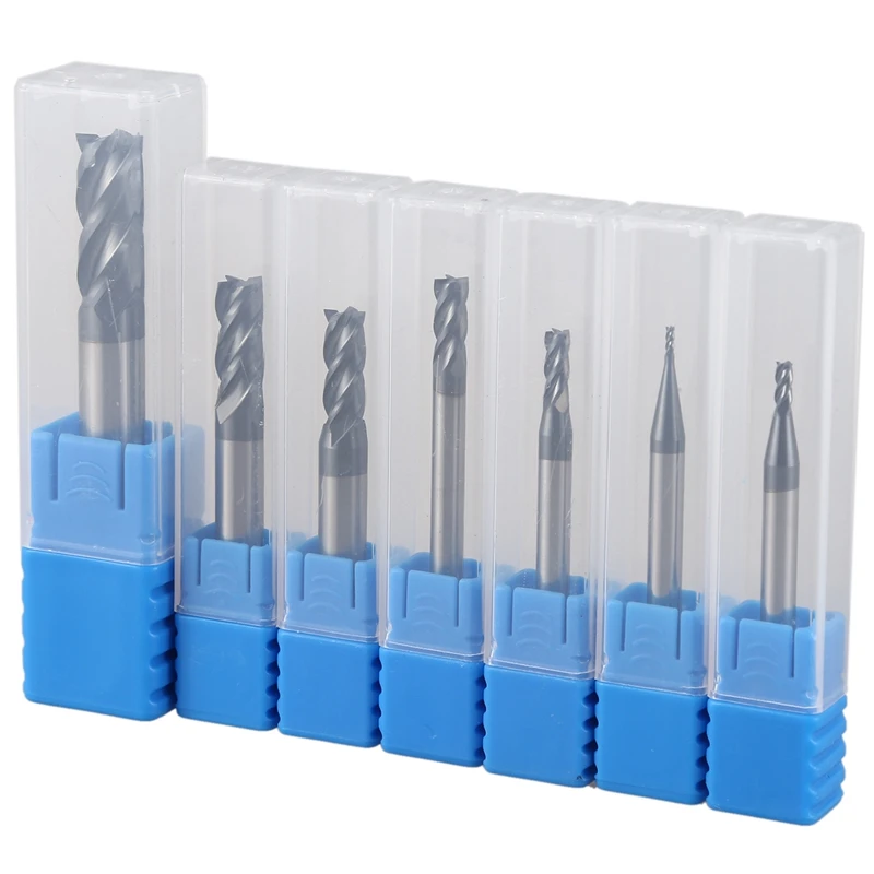 7Pcs 4 Flutes End Mill Set 50 Degree Cnc Milling Cutter Power Tools 1/2/3/4/5/6/7/8Mm
7Pcs 4 Flutes End Mill Set 50 Degree Cnc Milling Cutter Power Tools 1/2/3/4/5/6/7/8Mm