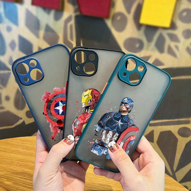 Marvel Avengers painten For Apple iPhone 13 12 11 Pro Max Mini XS Max X XR 6 7 8 Plus SE Frosted Translucent Phone Case Fundas
Marvel Avengers painten For Apple iPhone 13 12 11 Pro Max Mini XS Max X XR 6 7 8 Plus SE Frosted Translucent Phone Case Fundas
