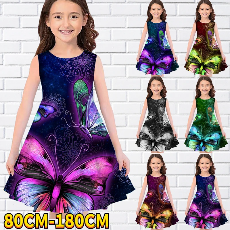 Kids Little Girls Sleeveless Dress Girls 3D Butterfly Print Daily Dress Casual Cute Sweet Over Knee Sleeveless Dress 80-180CM
Kids Little Girls Sleeveless Dress Girls 3D Butterfly Print Daily Dress Casual Cute Sweet Over Knee Sleeveless Dress 80-180CM