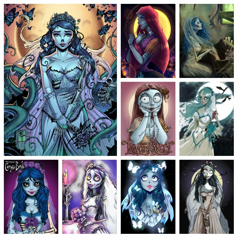 Skull Bride Emily And Sally Diamond Painting Photo Art Corpse Bride Halloween Movie Full Drills Mosaic Cross Stitch Home Decor 
Skull Bride Emily And Sally Diamond Painting Photo Art Corpse Bride Halloween Movie Full Drills Mosaic Cross Stitch Home Decor