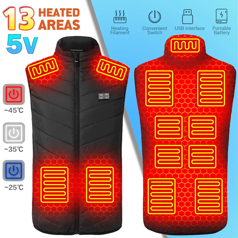 Heated Vest Winter Motrocycle Jacket Anti-freeze Heating Clothing Warm Vest Clothes Hunting Ski Heating Vest USB Powered S-6XL
Heated Vest Winter Motrocycle Jacket Anti-freeze Heating Clothing Warm Vest Clothes Hunting Ski Heating Vest USB Powered S-6XL