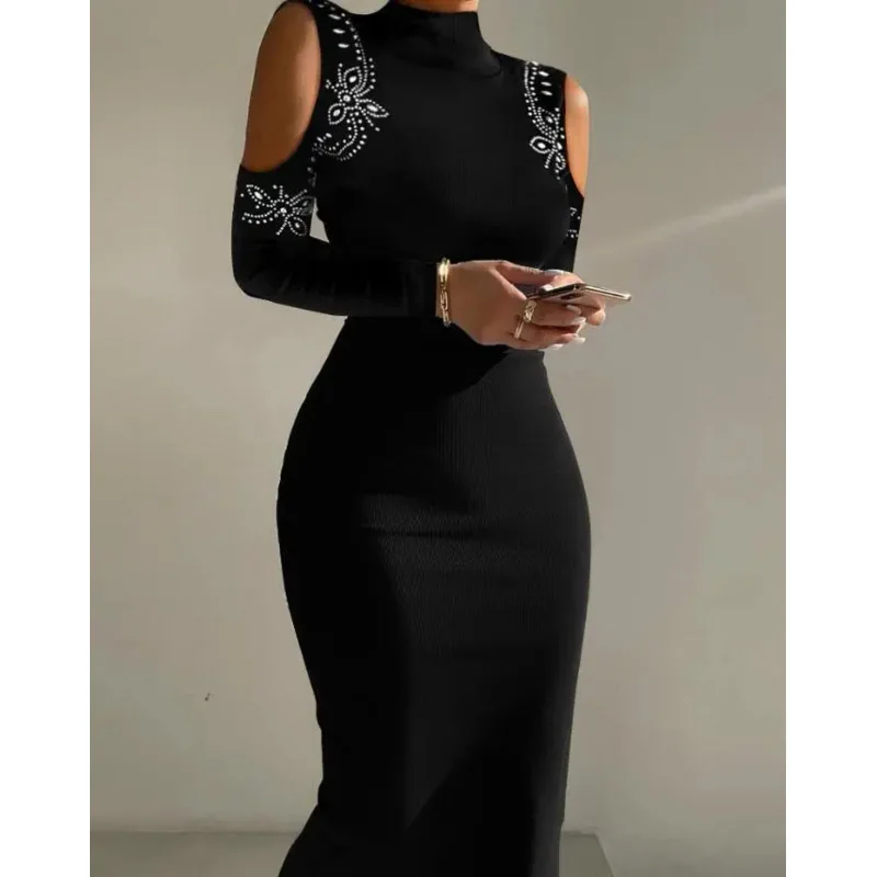 Elegant WOMEN'S dress 2023 spring summer fashion pure color rhinestone decoration tube top tight long-sleepded dress party wear
Elegant WOMEN'S dress 2023 spring summer fashion pure color rhinestone decoration tube top tight long-sleepded dress party wear