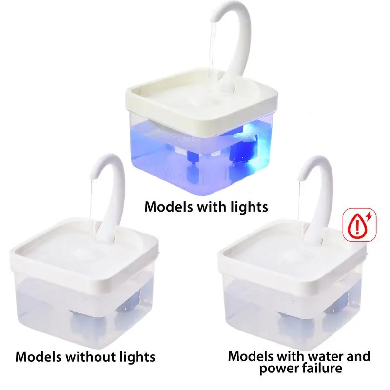 

Диспенсер для воды для кошек, бесшумный светодиодный автоматический питьевой фонтан с фильтром, питание от USB, для домашних животных