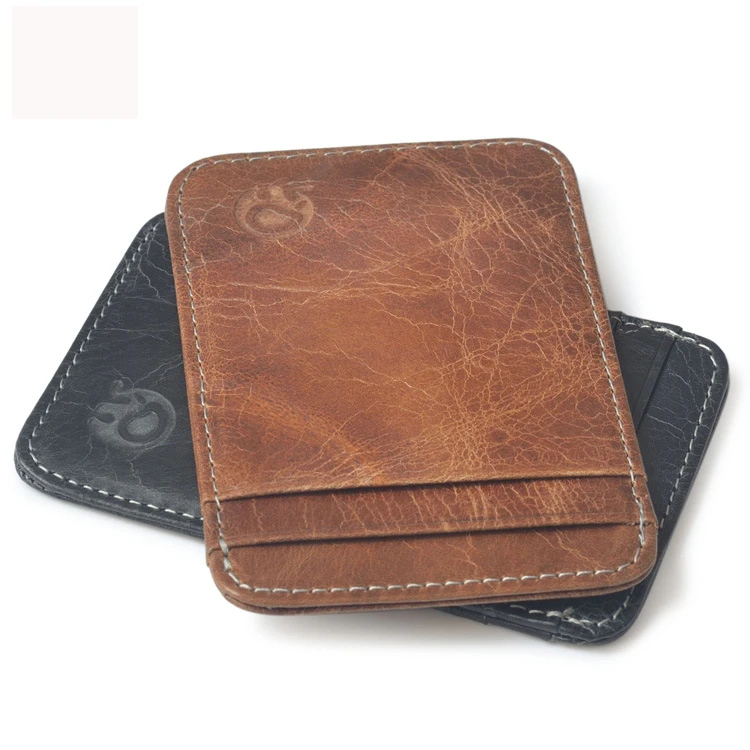 

First Layer Genuine Leather Thin Bank Credit Card Case Mini Card Wallet Men Bus Card Holder Cash Change Pack Business ID Pocket