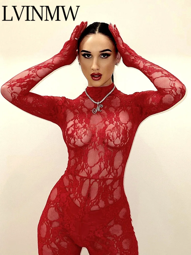 LVINMW Sexy Black Lace See Through Women Jumpsuit Floral Embroidery Mock Neck 2022 Summer One Piece Bodycon Club Night Romper
LVINMW Sexy Black Lace See Through Women Jumpsuit Floral Embroidery Mock Neck 2022 Summer One Piece Bodycon Club Night Romper