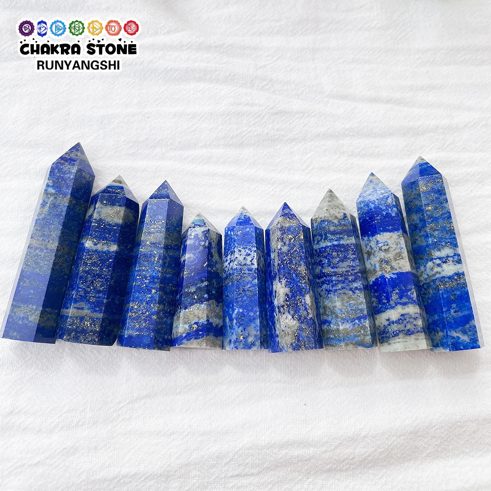 

Natural Lapis Lazuli Stone Crystal Point Wand Healing Hexagonal Prisms Obelisk Tower Meditation Reiki Chakra Therapy Gemstones