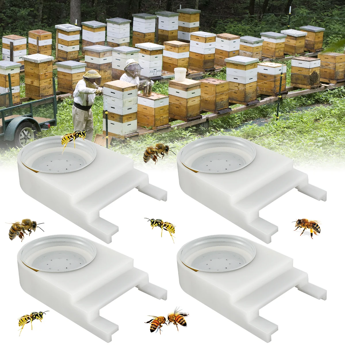 4Pcs Bee Feeder Beehives Entrance Feeder Reusable Plastic Honey Bee Feeders Detachable Bee Box Door Entrance Water Sugar Feeder
4Pcs Bee Feeder Beehives Entrance Feeder Reusable Plastic Honey Bee Feeders Detachable Bee Box Door Entrance Water Sugar Feeder