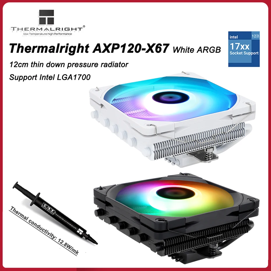 Thermalright AXP120-X67 White ARGB 6 heat pipe Thin Push down CPU Cooler for itx small A4 case For LGA1700 115X 1200 2011 AM4
Thermalright AXP120-X67 White ARGB 6 heat pipe Thin Push down CPU Cooler for itx small A4 case For LGA1700 115X 1200 2011 AM4