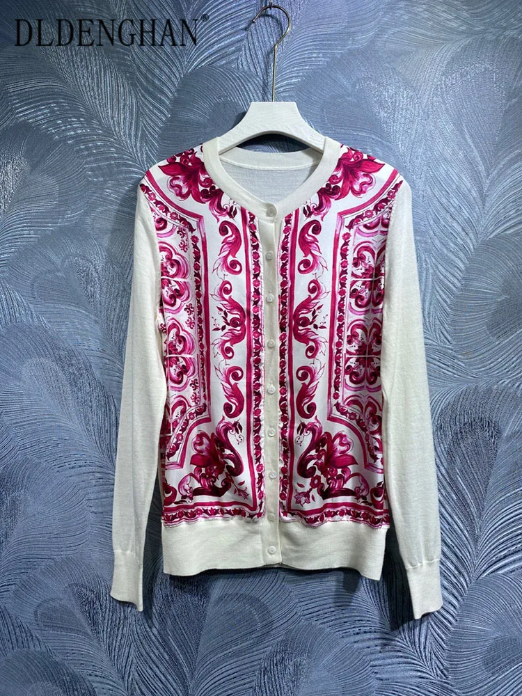 DLDENGHAN Spring Summer Knitting Sweater Women O-Neck Long Sleeve Single Breasted Flowers Print High Street Tops Runway New
DLDENGHAN Spring Summer Knitting Sweater Women O-Neck Long Sleeve Single Breasted Flowers Print High Street Tops Runway New