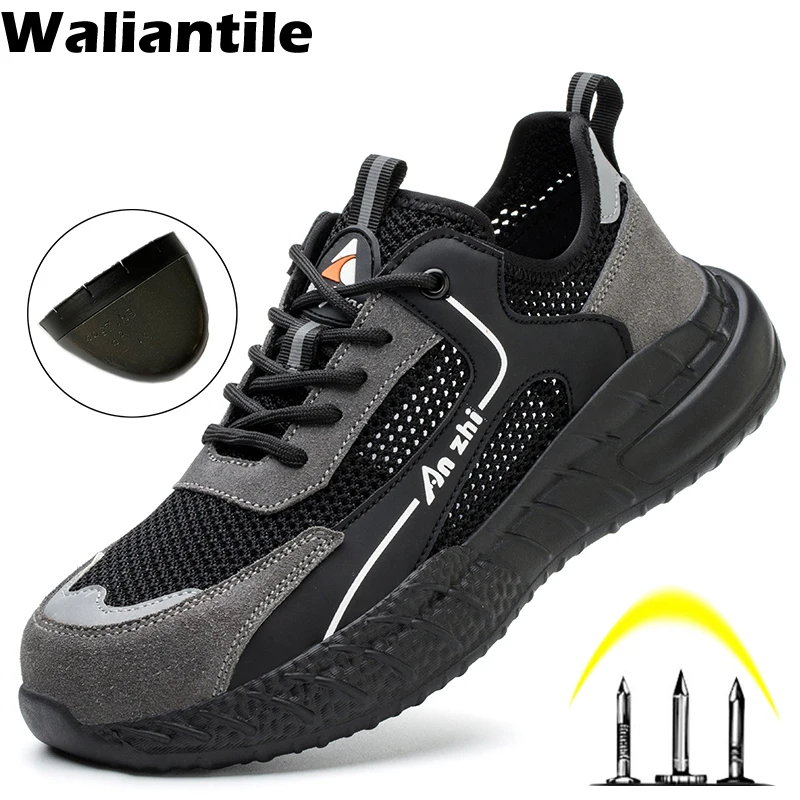 Waliantile Breathable Safety Work Shoes Men Puncture Proof Industrial Working Boots Anti-smash Steel Toe Indestructible Sneakers
Waliantile Breathable Safety Work Shoes Men Puncture Proof Industrial Working Boots Anti-smash Steel Toe Indestructible Sneakers