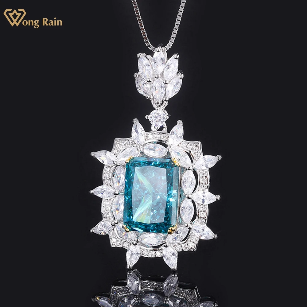 Wong Rain 925 Sterling Silver Radiant Cut Created Moissanite Gemstone Vintage Hyperbole Pendant Necklace For Women Fine Jewelry
Wong Rain 925 Sterling Silver Radiant Cut Created Moissanite Gemstone Vintage Hyperbole Pendant Necklace For Women Fine Jewelry