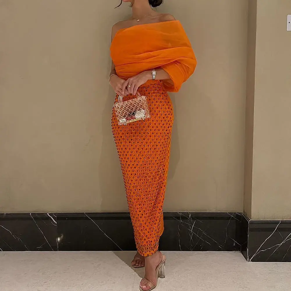 Orange One Shoulder Dubai Luxury Evening Dress For Wedding Arabic Women Elegant Ankle Length Formal Party Gown Dresses gala
Orange One Shoulder Dubai Luxury Evening Dress For Wedding Arabic Women Elegant Ankle Length Formal Party Gown Dresses gala