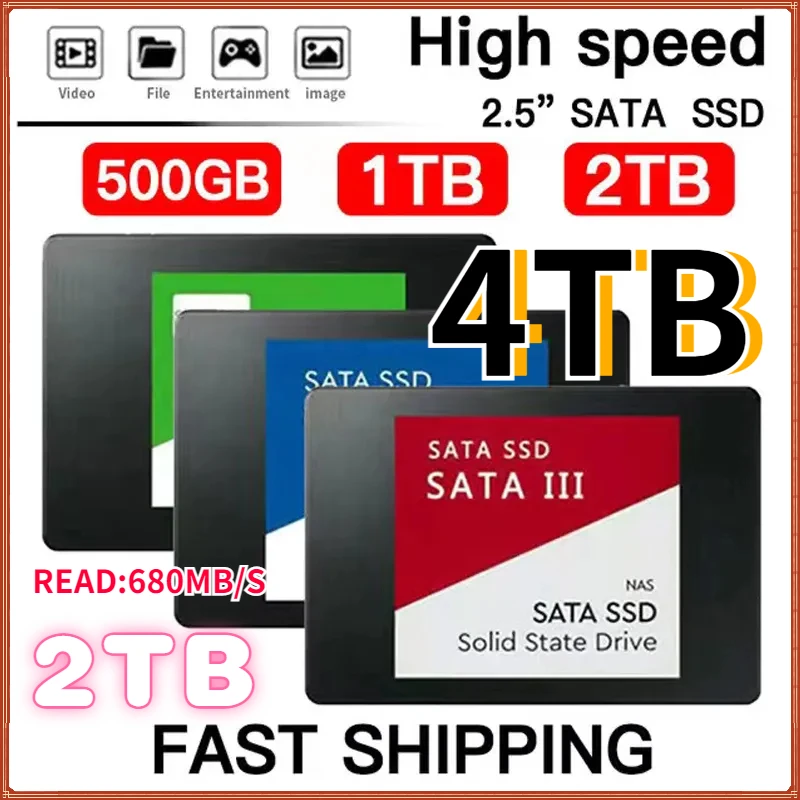 4TB Fast SATA SSD 2.5Inch High Speed SSD 500GB HD 1TB Internal SSD 2TB Solid State Drive For Laptop SSD Notebook disco rígido
4TB Fast SATA SSD 2.5Inch High Speed SSD 500GB HD 1TB Internal SSD 2TB Solid State Drive For Laptop SSD Notebook disco rígido