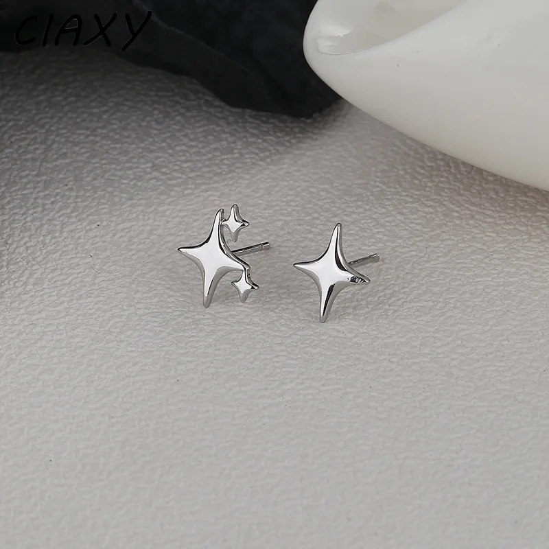 CIAXY Silver Color Asymmetric Four-pointed Star Earrings for Women Super Fairy Stud Earring Simple Jewelry Hot Sale Gift
CIAXY Silver Color Asymmetric Four-pointed Star Earrings for Women Super Fairy Stud Earring Simple Jewelry Hot Sale Gift