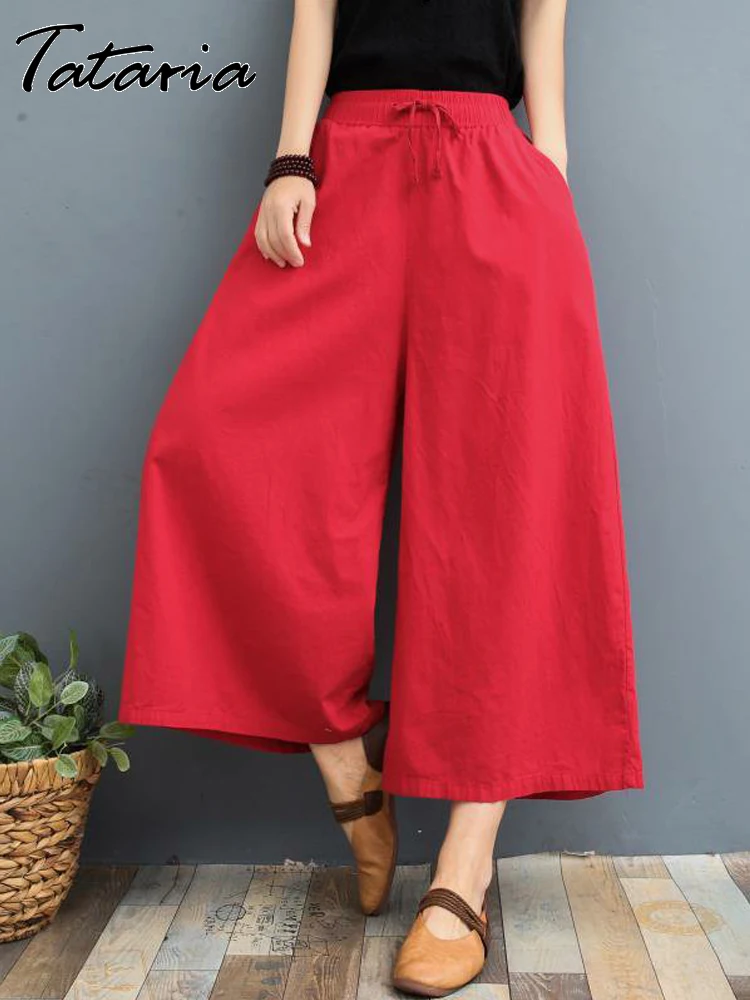 Cotton Linen Pants Women Wide Leg Trousers High Waist Capri Oversized Calf-Length Casual Summer Loose Green Pants Women Slacks
Cotton Linen Pants Women Wide Leg Trousers High Waist Capri Oversized Calf-Length Casual Summer Loose Green Pants Women Slacks