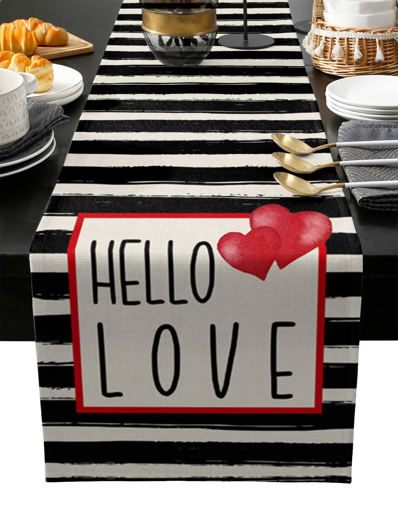Настольная дорожка в черно-белую полоску Hello Love, свадебное украшение, домашний декор, кухонные настольные дорожки, подстилки
Настольная дорожка в черно-белую полоску Hello Love, свадебное украшение, домашний декор, кухонные настольные дорожки, подстилки