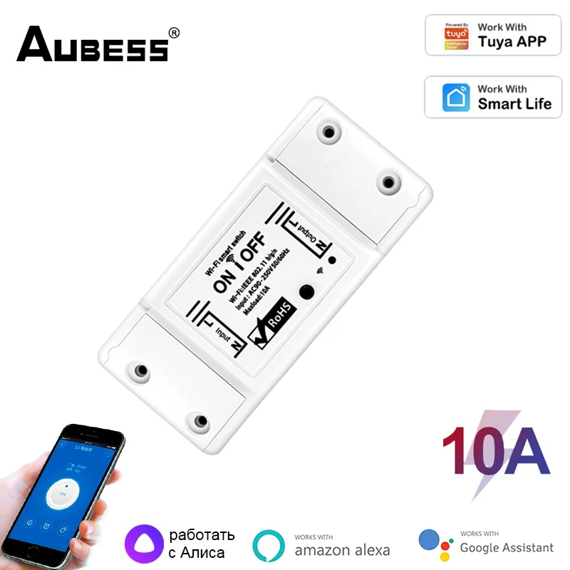 Умный выключатель Aubess, универсальный беспроводной выключатель с Wi-Fi и дистанционным управлением, работает с Alexa Google Home
Умный выключатель Aubess, универсальный беспроводной выключатель с Wi-Fi и дистанционным управлением, работает с Alexa Google Home